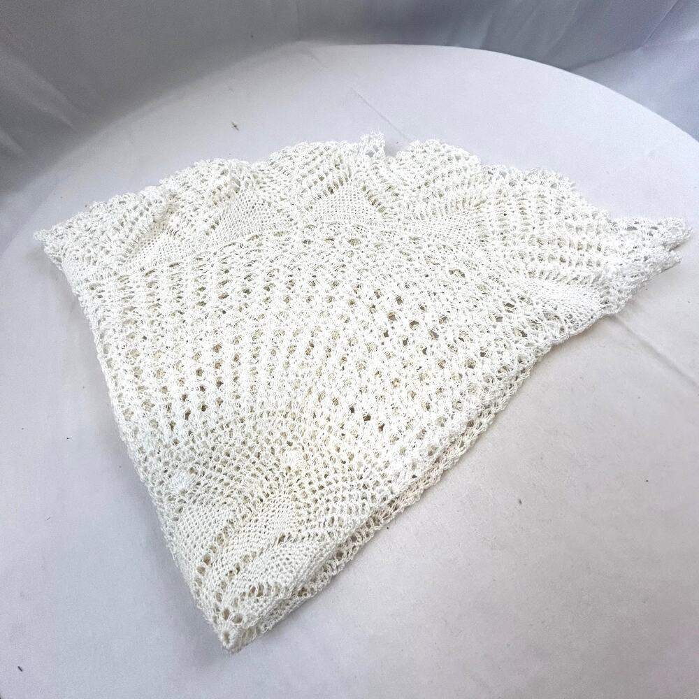 26" Crochet doilie doliy white round lace country core table decor - Picture 4 of 5